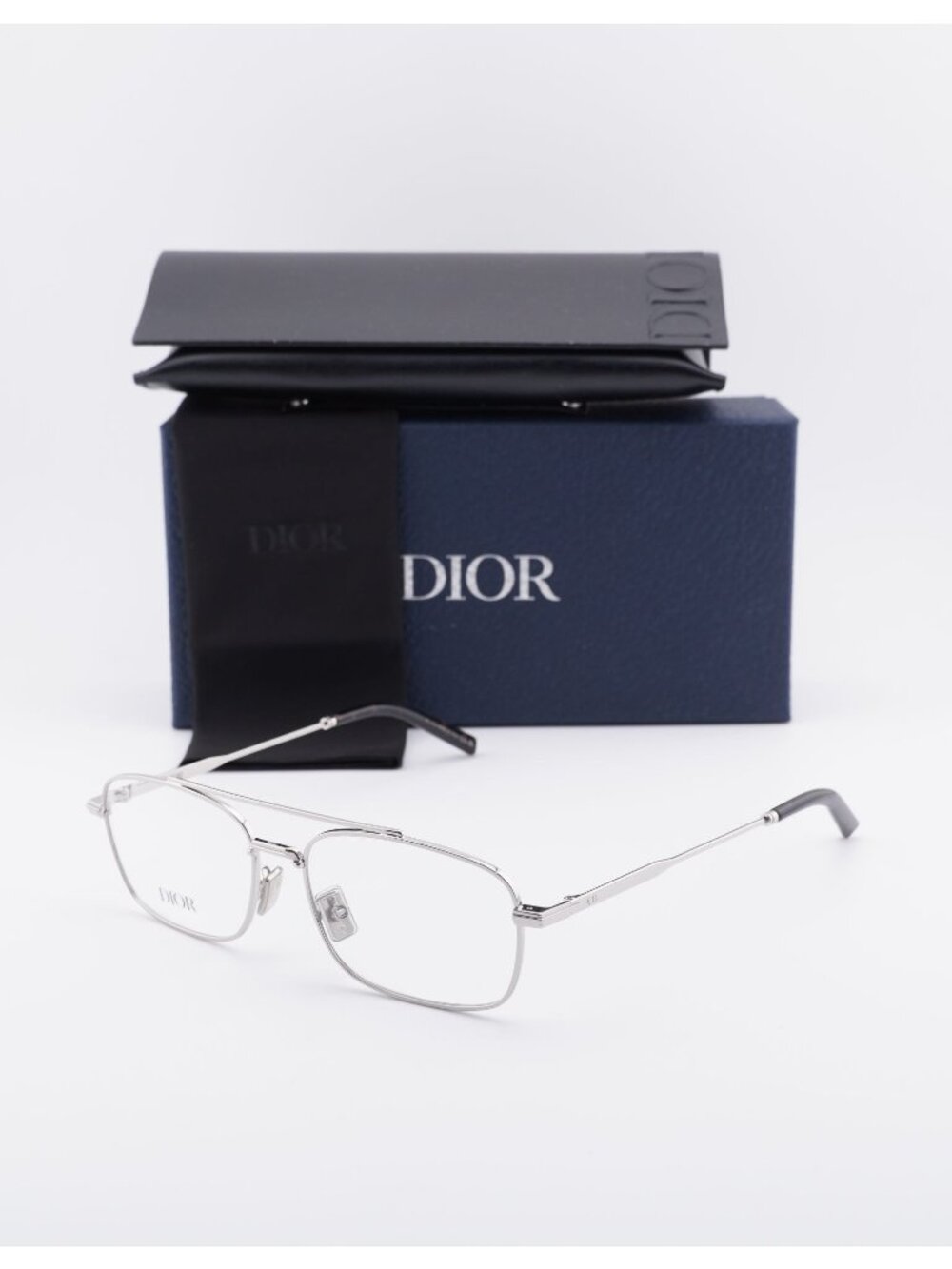 Dior DIORBLACKSUIT O N2U F000 Rectangle Eyeglasses 55mm - Silver